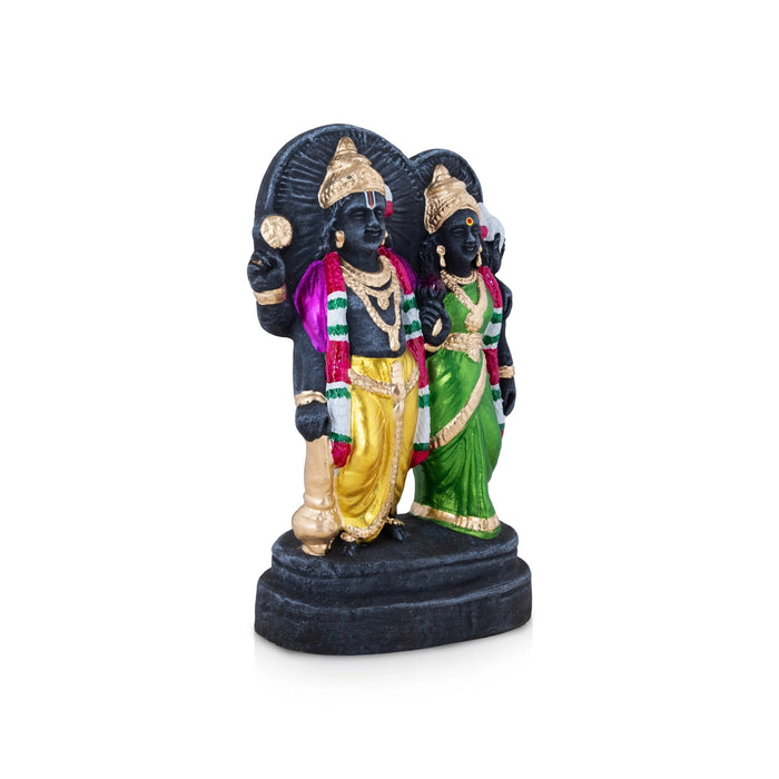 Vishnu Lakshmi Clay Golu Bommai - 10 x 5.5 Inches | Giri Golu Doll/ Navaratri Golu Bomma/ Bommai
