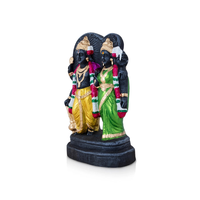 Vishnu Lakshmi Clay Golu Bommai - 10 x 5.5 Inches | Giri Golu Doll/ Navaratri Golu Bomma/ Bommai