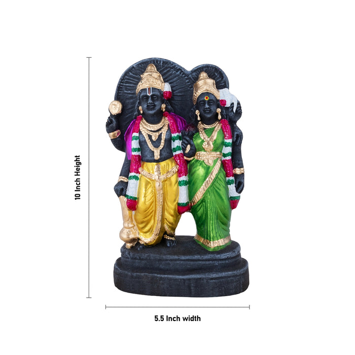 Vishnu Lakshmi Clay Golu Bommai - 10 x 5.5 Inches | Giri Golu Doll/ Navaratri Golu Bomma/ Bommai