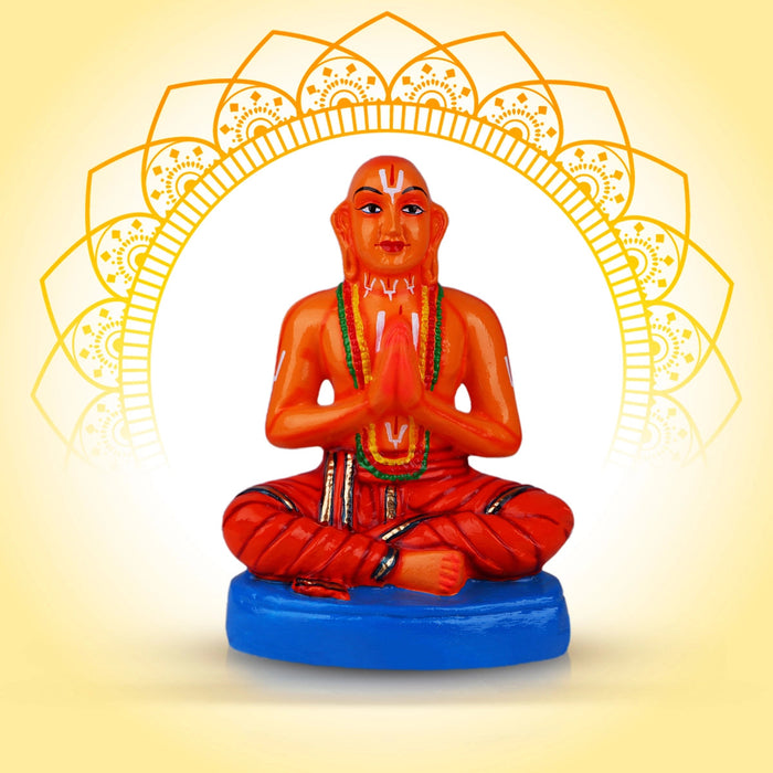 Ramanujar Statue Paper Mache Golu Bommai - 12 X 8.5 Inches | Navaratri Gombe/ Giri Golu Doll/ Navratri Decor