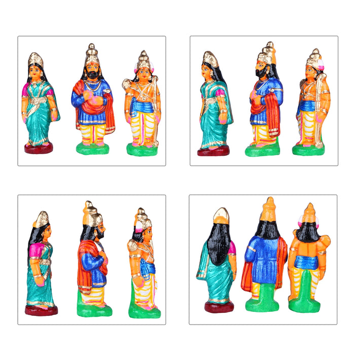 Seetha Kalyanam Clay Golu Bommai Set - 8.5 x 3 Inches | Giri Golu Doll/ Navaratri Golu Bomma/Gombe/Bommai