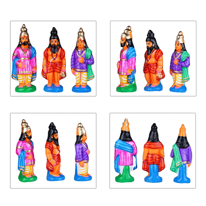 Seetha Kalyanam Clay Golu Bommai Set - 8.5 x 3 Inches | Giri Golu Doll/ Navaratri Golu Bomma/Gombe/Bommai