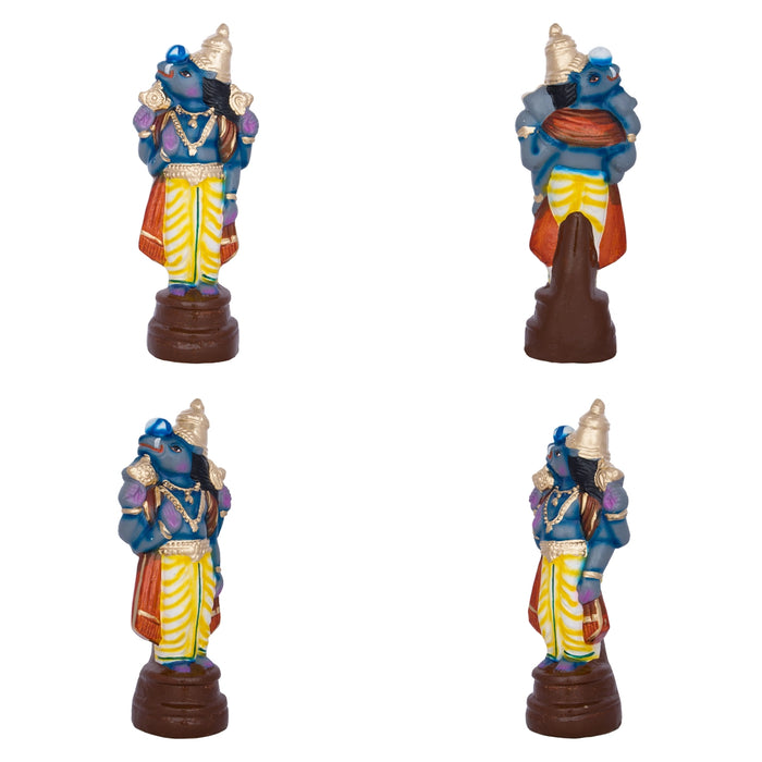 Dasavatharam Clay Golu Bommai Set- 10 X 3.5 Inches | Navaratri Golu Gombe/ Giri Golu Doll/ Navratri Decoration