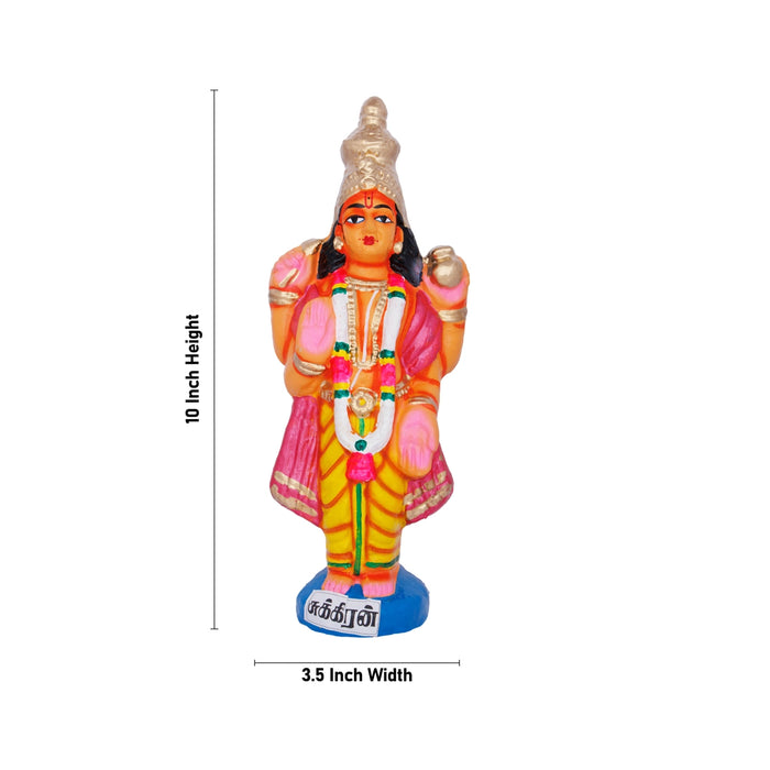 Navagraha Idol Clay Golu Bommai Set- 10 X 3.5 Inches | Navaratri Golu Gombe/Giri Golu Doll/ Navratri Decoration