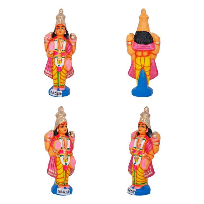 Navagraha Idol Clay Golu Bommai Set- 10 X 3.5 Inches | Navaratri Golu Gombe/Giri Golu Doll/ Navratri Decoration