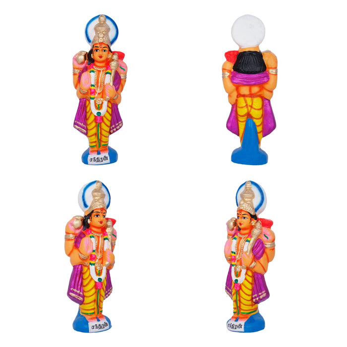 Navagraha Idol Clay Golu Bommai Set- 10 X 3.5 Inches | Navaratri Golu Gombe/Giri Golu Doll/ Navratri Decoration