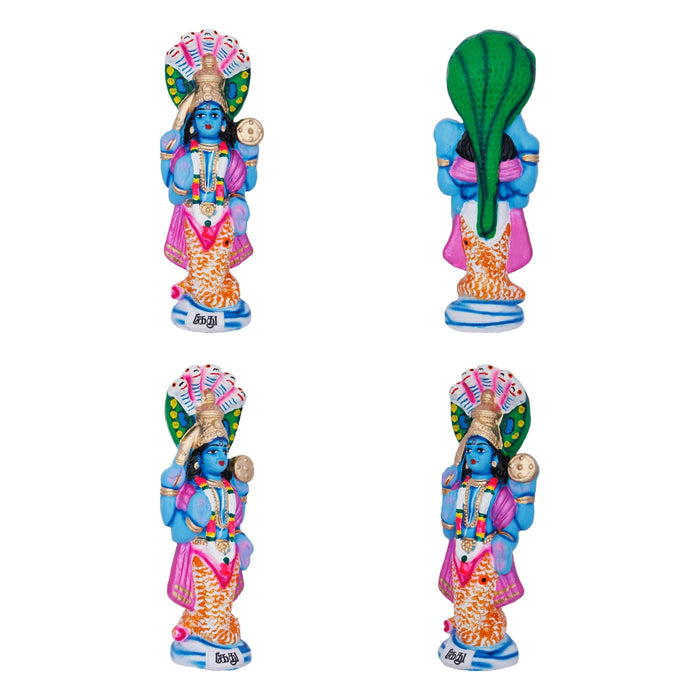 Navagraha Idol Clay Golu Bommai Set- 10 X 3.5 Inches | Navaratri Golu Gombe/Giri Golu Doll/ Navratri Decoration