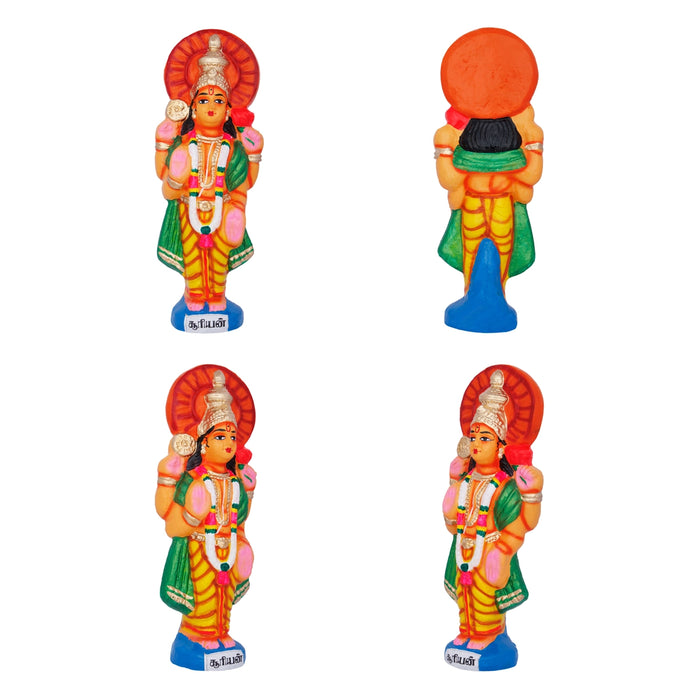 Navagraha Idol Clay Golu Bommai Set- 10 X 3.5 Inches | Navaratri Golu Gombe/Giri Golu Doll/ Navratri Decoration