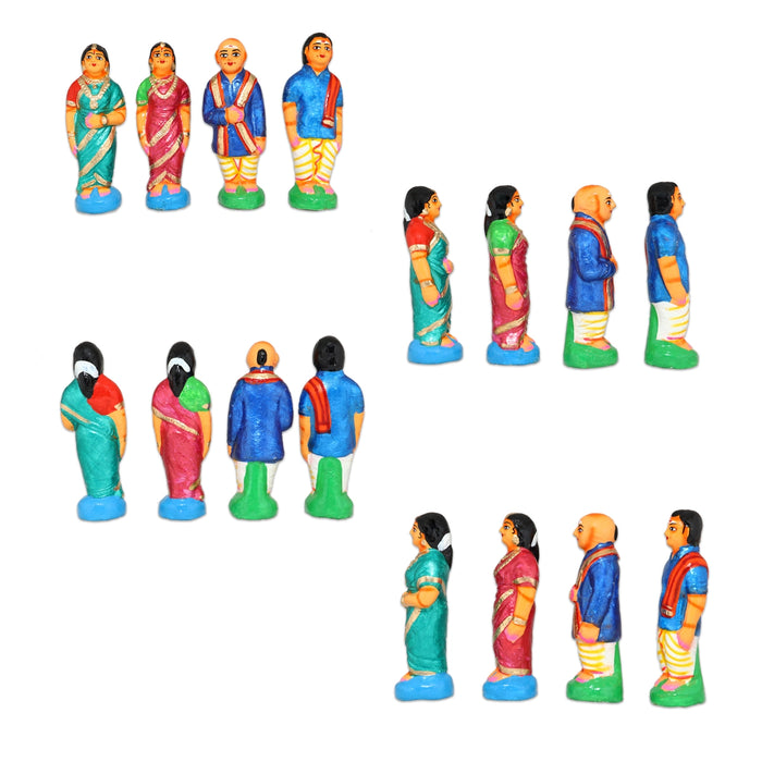 Marriage Clay Golu Bommai Set - 7 X 2.5 Inches | Giri Golu Doll/ Kalyanam Navaratri Gombe/ Navratri Decor
