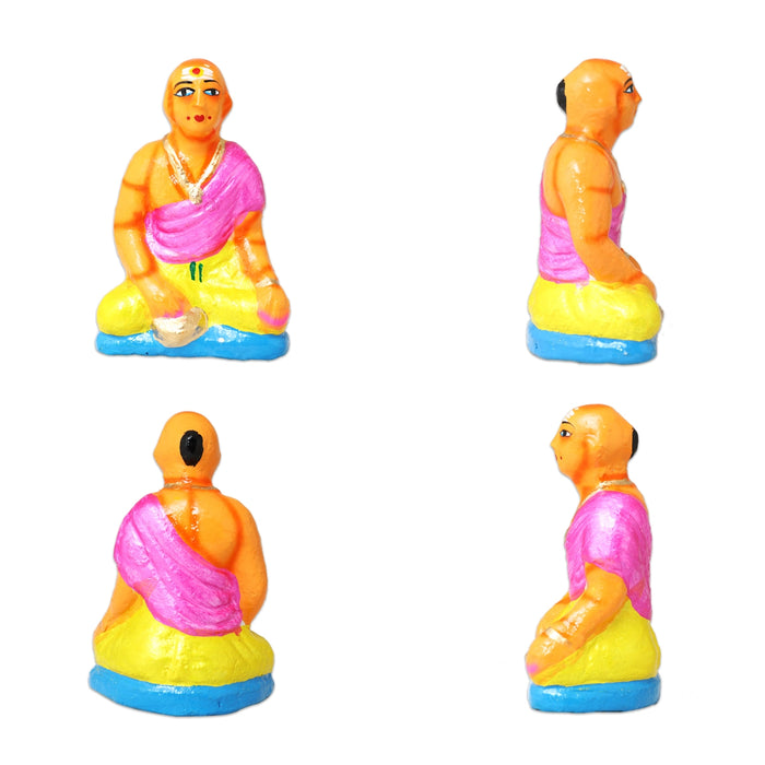 Marriage Clay Golu Bommai Set - 7 X 2.5 Inches | Giri Golu Doll/ Kalyanam Navaratri Gombe/ Navratri Decor
