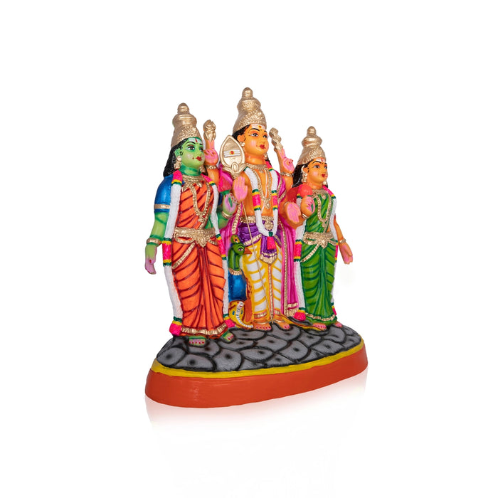 Murugan Valli Deivanai Statue Paper Mache Golu Bommai - 21 X 18 Inches | Giri Golu Doll/ Navaratri Gombe