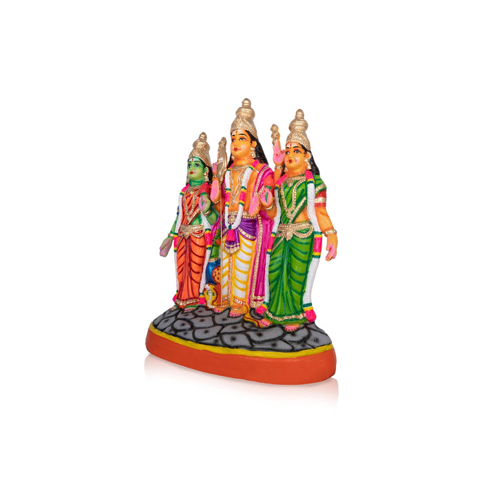 Murugan Valli Deivanai Statue Paper Mache Golu Bommai - 21 X 18 Inches | Giri Golu Doll/ Navaratri Gombe
