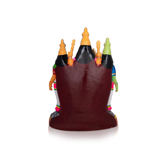 Murugan Valli Deivanai Statue Paper Mache Golu Bommai - 21 X 18 Inches | Giri Golu Doll/ Navaratri Gombe