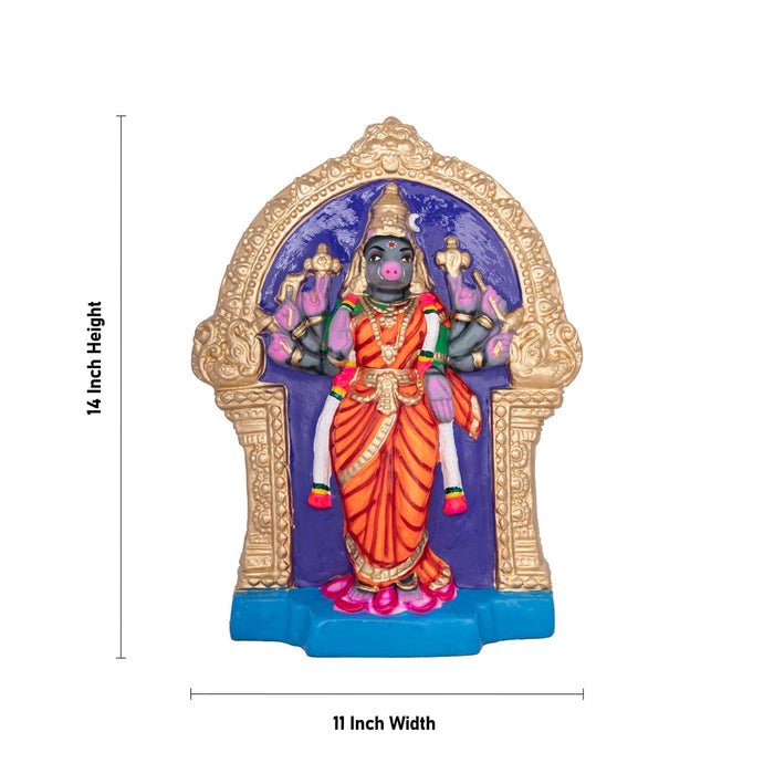 Varahi Amman Statue Paper Mache Golu Bommai - 14 X 11 Inches | Navaratri Gombe/ Giri Golu Doll/ Navratri Decor