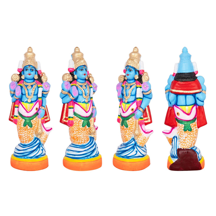 Dasavatharam Statue Paper Mache Golu Bommai Set - 14 X 5 Inches | Navaratri Golu Bommai/ Gombe/ Giri Golu Doll