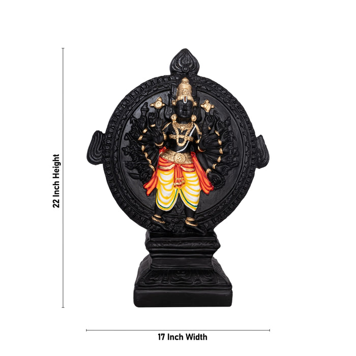 Chakrathazhwar Paper Mache Golu Bommai - 22 X 17 Inches | Giri Golu Doll/ Navaratri Gombe/ Navratri Decor