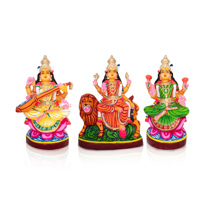 Lakshmi Saraswati Durga Paper Mache Golu Bommai Set - 26 X 18 Inches | Giri Golu Doll/ Navaratri Gombe