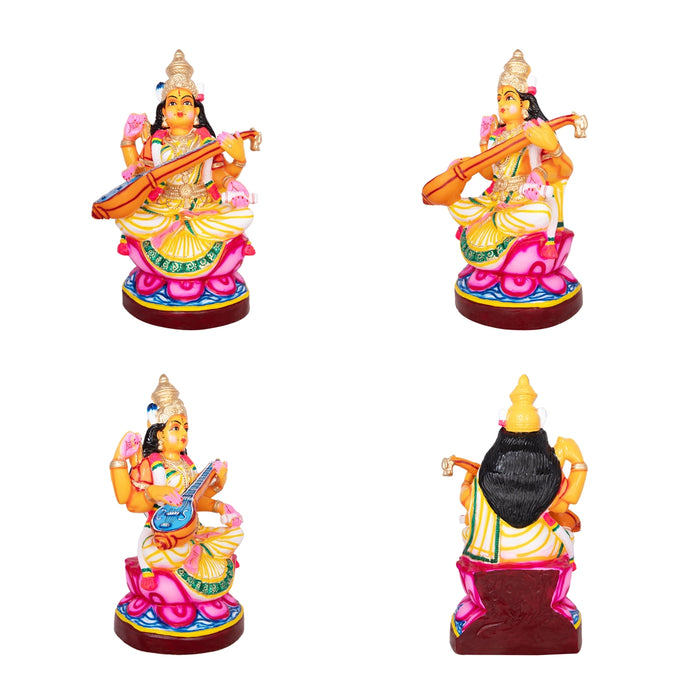 Lakshmi Saraswati Durga Paper Mache Golu Bommai Set - 26 X 18 Inches | Giri Golu Doll/ Navaratri Gombe