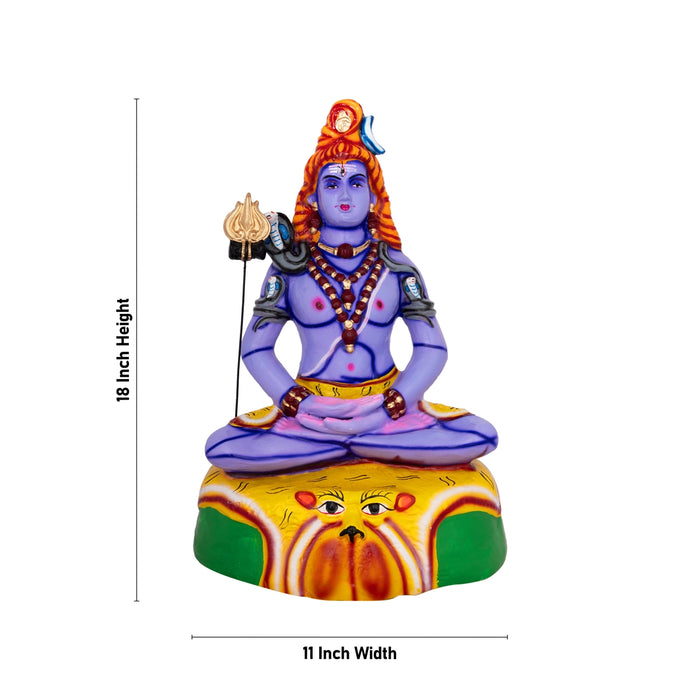 Shiva Statue Paper Mache Golu Bommai - 18 X 11 Inches | Giri Golu Doll/ Navaratri Gombe/ Navratri Decor