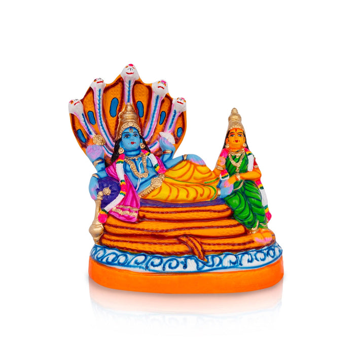 Sri Ranganathar Statue With Lakshmi Paper Mache Golu Bommai - 14 X 13 Inches | Navaratri Gombe/ Giri Golu Doll