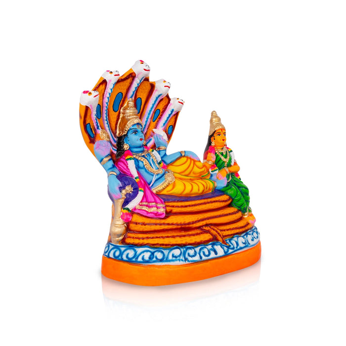 Sri Ranganathar Statue With Lakshmi Paper Mache Golu Bommai - 14 X 13 Inches | Navaratri Gombe/ Giri Golu Doll