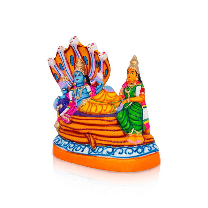 Sri Ranganathar Statue With Lakshmi Paper Mache Golu Bommai - 14 X 13 Inches | Navaratri Gombe/ Giri Golu Doll