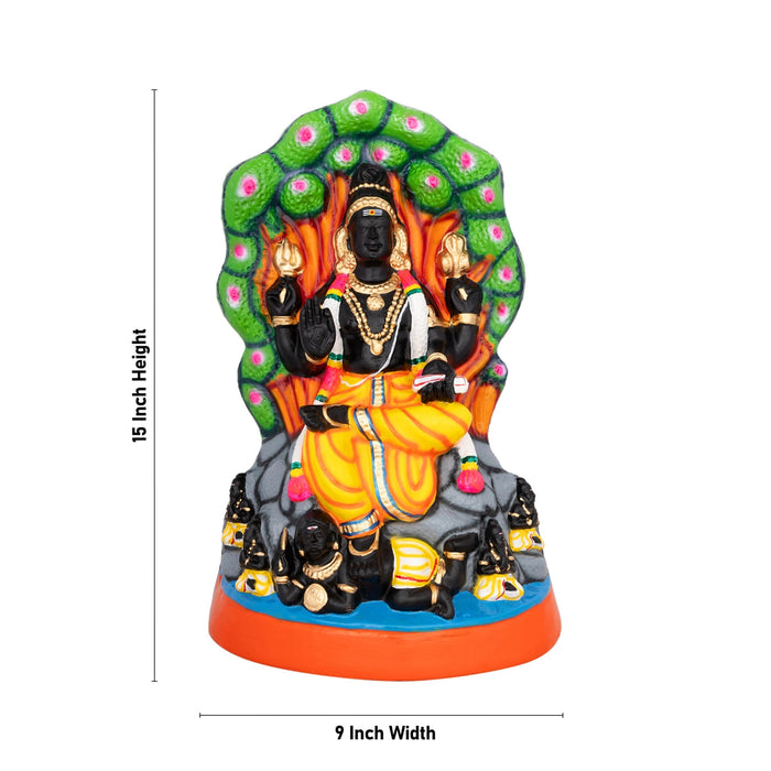 Dakshinamurthy Vigraham Paper Mache Golu Bommai- 15 X 9 Inches | Navaratri Gombe/ Giri Golu Doll/Navratri Decor