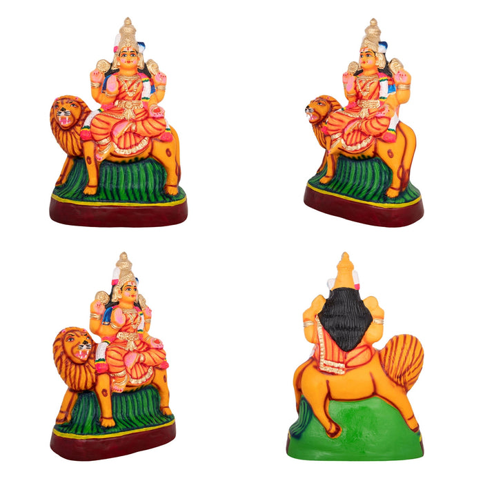Durga Lakshmi Saraswathi Paper Mache Golu Bommai Set - 13 X 9 Inches | Navaratri Gombe/ Giri Golu Doll