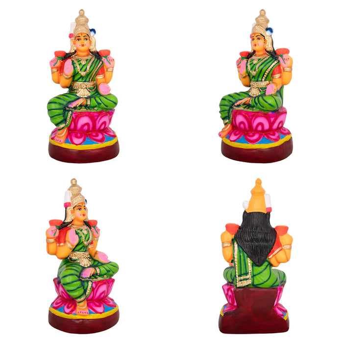 Durga Lakshmi Saraswathi Paper Mache Golu Bommai Set - 13 X 9 Inches | Navaratri Gombe/ Giri Golu Doll
