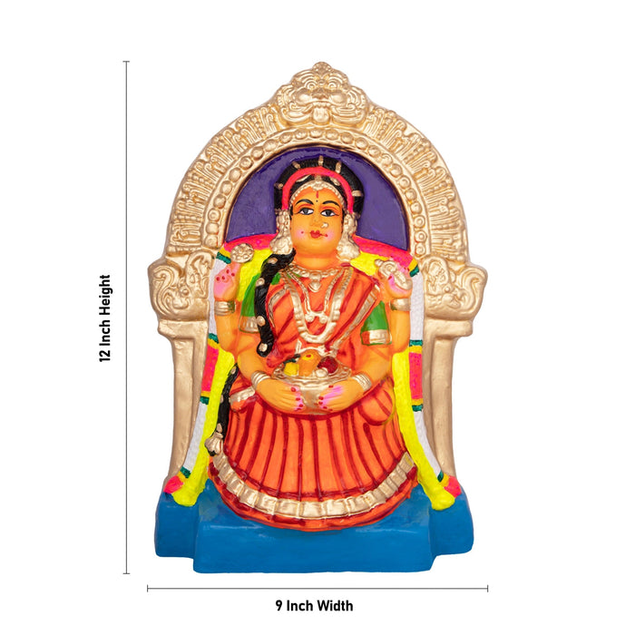 Varalakshmi Idol Paper Mache Golu Bommai - 12 x 9 Inches | Navaratri Gombe/ Giri Golu Doll/ Navratri Decor