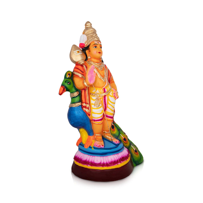 Murugan Statue Paper Mache Golu Bommai - 17 X 10 Inches | Navaratri Gombe/ Giri Golu Doll/ Navratri Decor