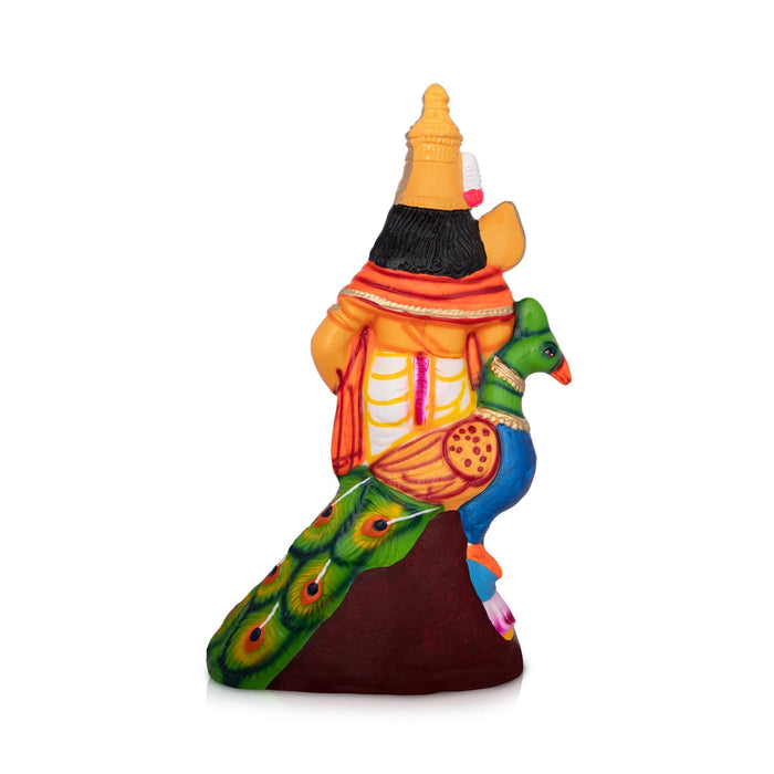 Murugan Statue Paper Mache Golu Bommai - 17 X 10 Inches | Navaratri Gombe/ Giri Golu Doll/ Navratri Decor