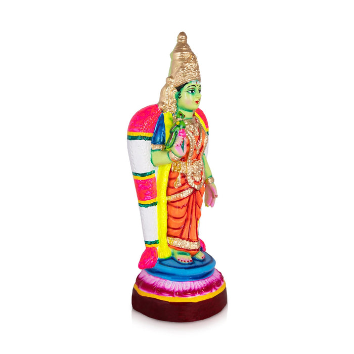 Meenakshi Amman Statue Paper Mache Golu Bommai- 17 X 6 Inches | Navaratri Gombe/ Giri Golu Doll/ Navratri Decor