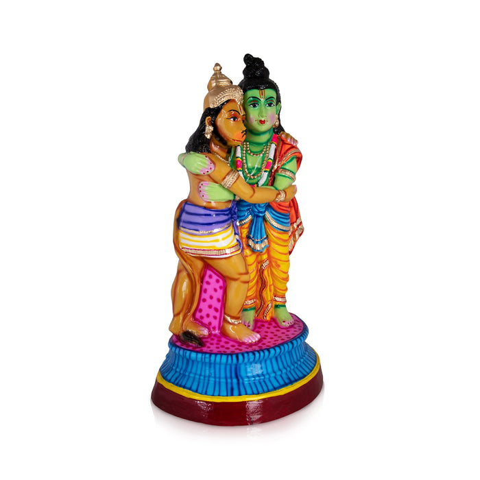 Ramar Hanuman Paper Mache Golu Bommai - 12 x 6.5 Inches | Giri Golu Doll/ Navaratri Kolu Bomma/ Gombe/ Bommai