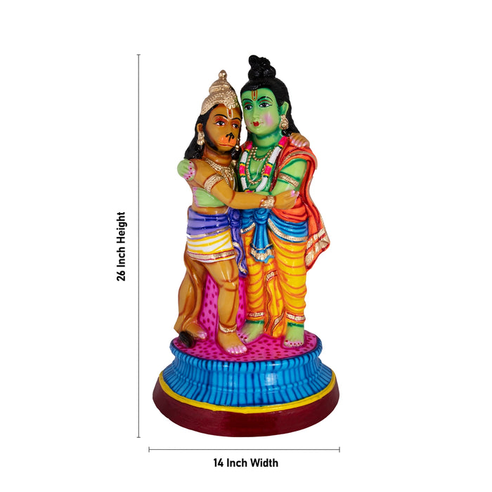 Ramar Hanuman Paper Mache Golu Bommai - 12 x 6.5 Inches | Giri Golu Doll/ Navaratri Kolu Bomma/ Gombe/ Bommai