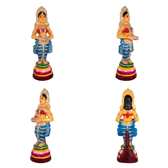 Pavai Vilakku Paper Mache Golu Bommai Pair - 19 X 6.5 Inches | Giri Golu Doll/ Navaratri Gombe/ Navratri Decor