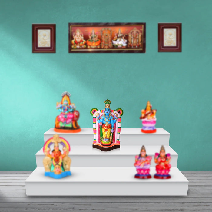 Guruvayurappan Paper Mache Golu Bommai - 23 x 15 Inches | Giri Golu Doll/ Navaratri Golu Bomma/Gombe/Bommai