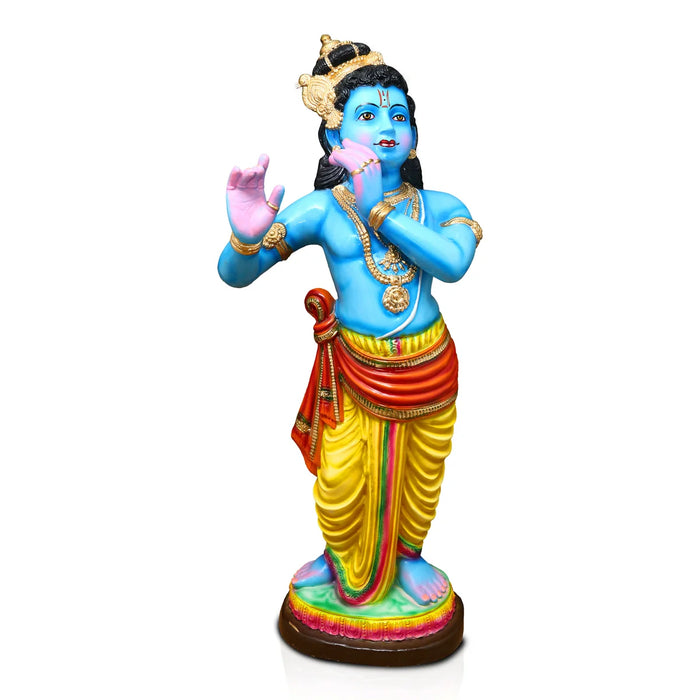 Flute Krishna Paper Mache Golu Bommai - 47 x 17 Inches | Giri Golu Doll/ Navaratri Golu Bomma/Gombe/Bommai