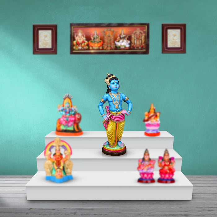 Vithoba Krishna Paper Mache Golu Bommai - 48 x 22 Inches | Giri Golu Doll/ Navaratri Golu Bomma/Gombe/Bommai