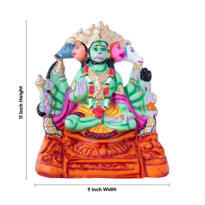 Panchmukhi Hanuman Paper Mache Golu Bommai - 11 x 9 Inches | Giri Golu Doll/ Navaratri Golu Bomma/Gombe/Bommai