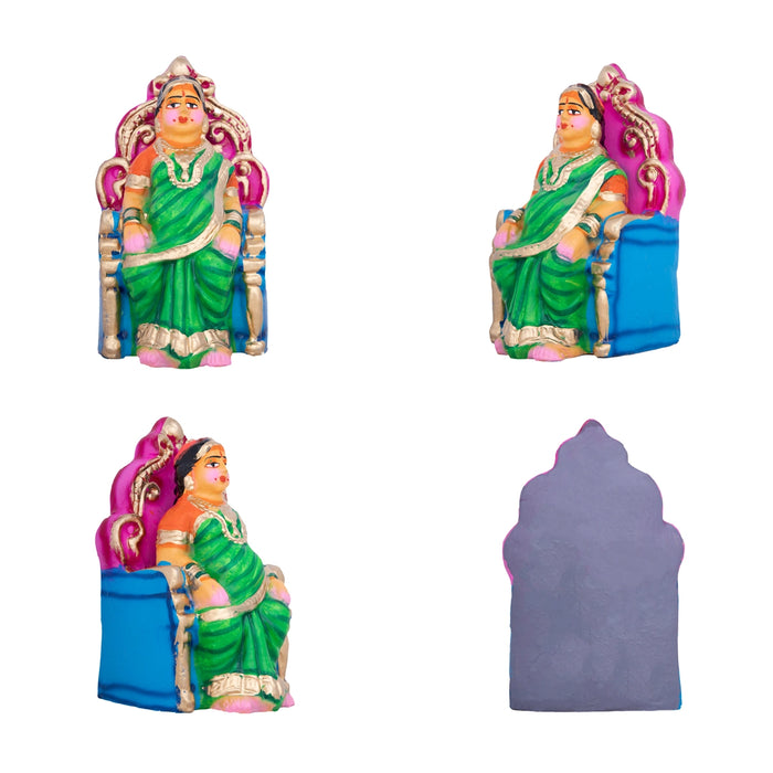 Seemantham Clay Golu Bommai Set - 7 x 3 Inches | Giri Golu Doll/ Navaratri Golu Bomma/Gombe/Bommai