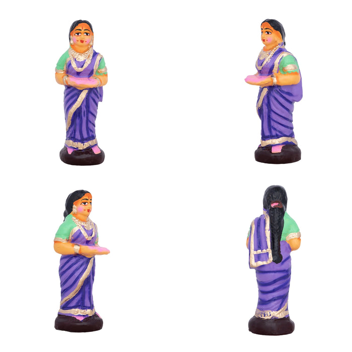 Seemantham Clay Golu Bommai Set - 7 x 3 Inches | Giri Golu Doll/ Navaratri Golu Bomma/Gombe/Bommai