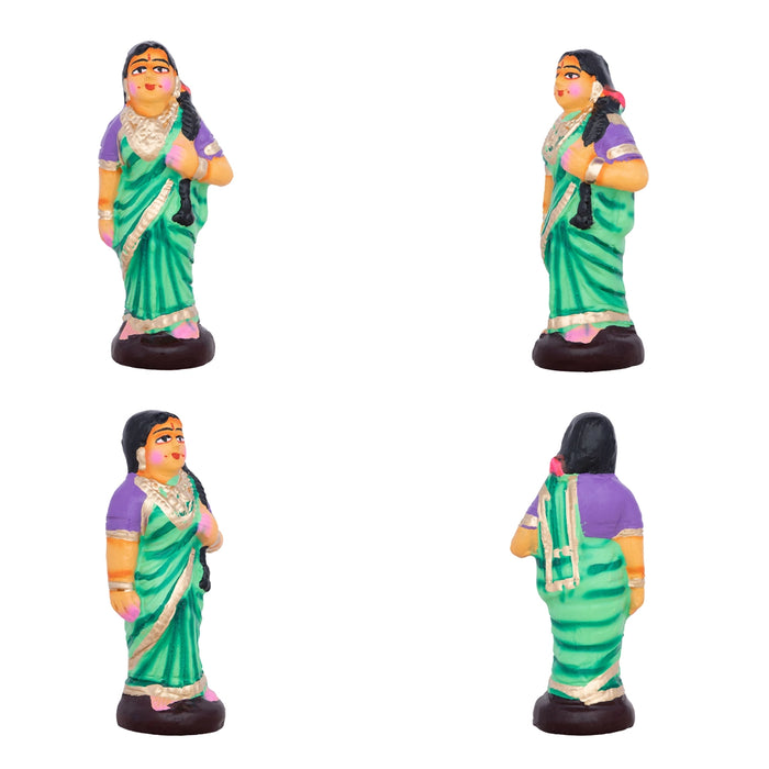 Seemantham Clay Golu Bommai Set - 7 x 3 Inches | Giri Golu Doll/ Navaratri Golu Bomma/Gombe/Bommai