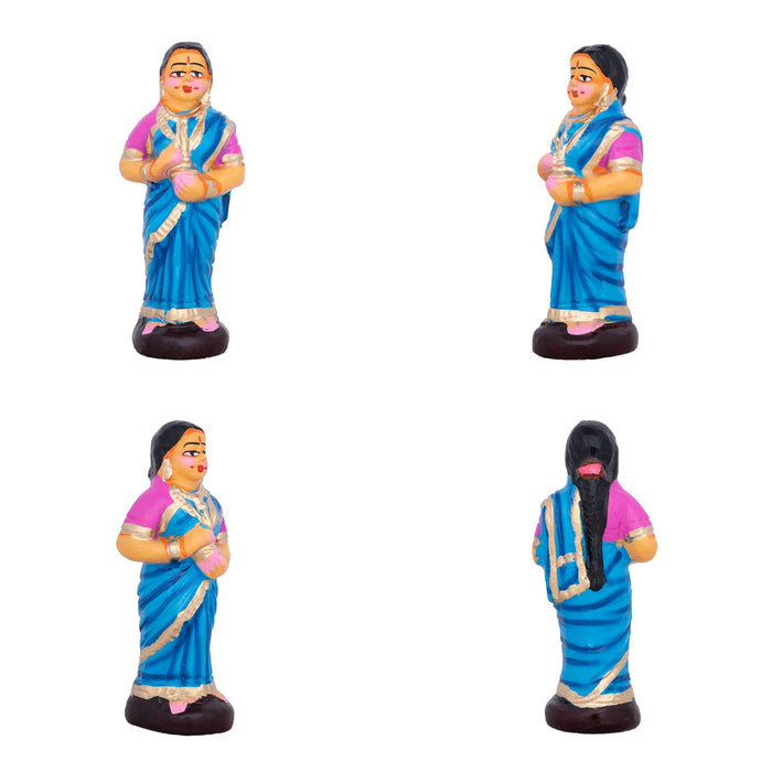 Seemantham Clay Golu Bommai Set - 7 x 3 Inches | Giri Golu Doll/ Navaratri Golu Bomma/Gombe/Bommai