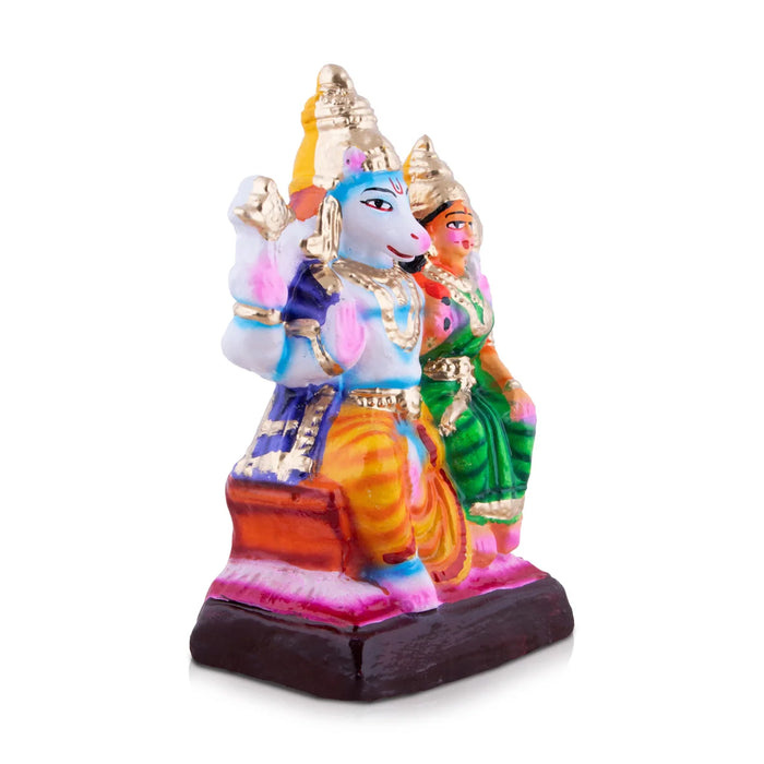 Lakshmi Hayagreevar Clay Golu Bommai - 7 x 5 Inches | Giri Golu Doll/ Navaratri Golu Bomma/Gombe/Bommai