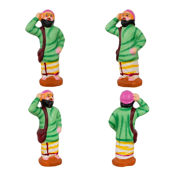 Kurangu Kulla Viyabari Clay Golu Bommai Set - 10 x 8 Inches | Giri Golu Doll/ Navaratri Golu Bomma/Gombe/Bommai