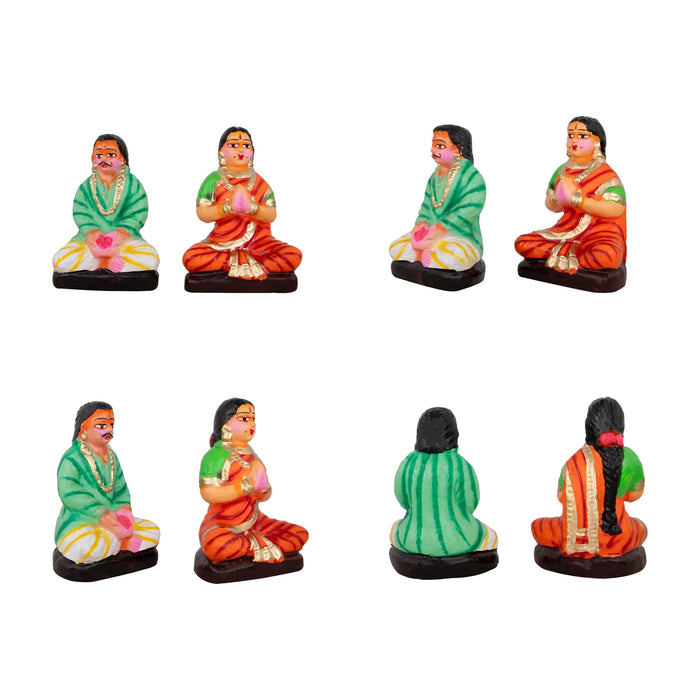 Sathyanarayana Pooja Clay Golu Bommai Set - 7 x 5 Inches | Giri Golu Doll/ Navaratri Golu Bomma/Gombe/Bommai