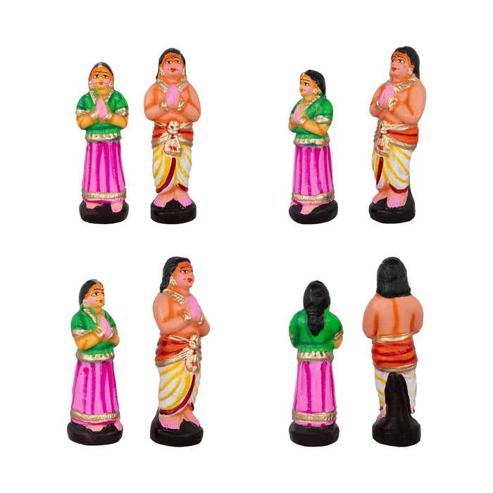 Sathyanarayana Pooja Clay Golu Bommai Set - 7 x 5 Inches | Giri Golu Doll/ Navaratri Golu Bomma/Gombe/Bommai