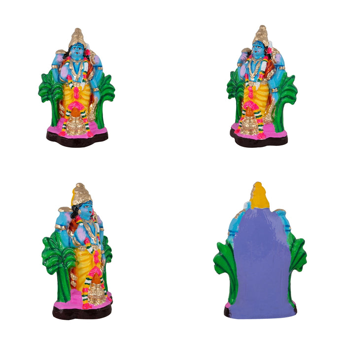 Sathyanarayana Pooja Clay Golu Bommai Set - 7 x 5 Inches | Giri Golu Doll/ Navaratri Golu Bomma/Gombe/Bommai