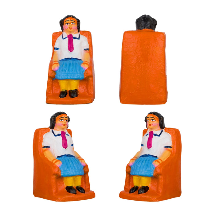 School Clay Golu Bommai Set - 5 x 2.5 Inches | Giri Golu Doll/ Navaratri Golu Bomma/Gombe/Bommai